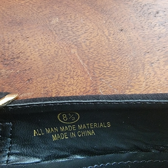 LULU'S Lavareta Black Suede Chain Pointed-Toe Loafer Slides 8.5 - Picture 7 of 14